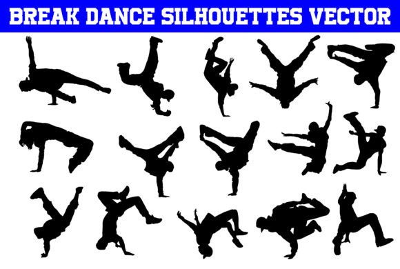 Break Dance Silhouettes Vector Break