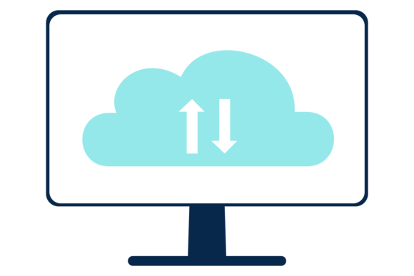 Cloud Syncronization Sign on Computer Di Graphics and Illustrations Review