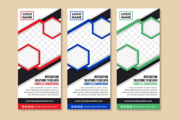 Complex Engineering Vertical Banner Review for Graphics and Print Templates