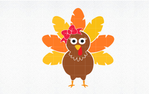 Cute Thanksgiving Girl Turkey Kids SVG Graphics