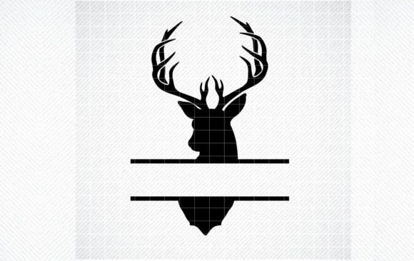 Deer Split Monogram SVG, Buck Monogram