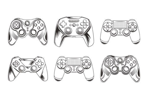 Game Console White Color SVG Set: Graphics and Crafts for Publishers