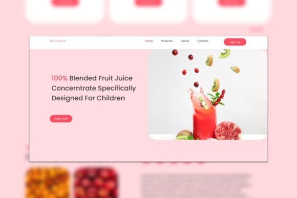 Landing Page Template Red Drink Graphics and Landing Page Templates