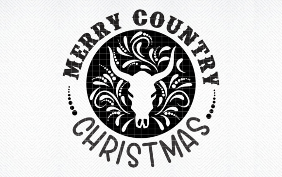 Merry Country Christmas SVG, Cow Skull Graphics and Crafts