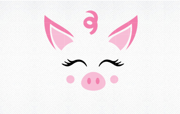 Pig Face Cute SVG, Cute Piglet Face SVG Graphics