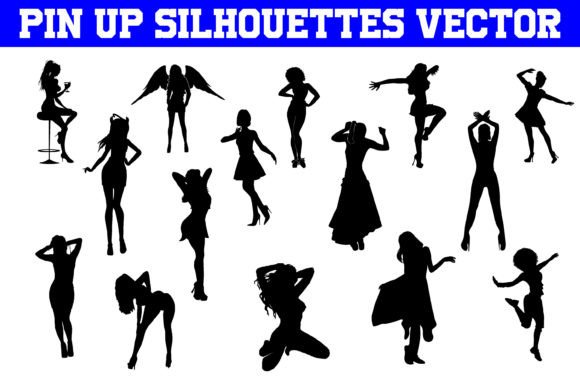Pin Up Silhouettes Vector Pin Up SVG Graphics