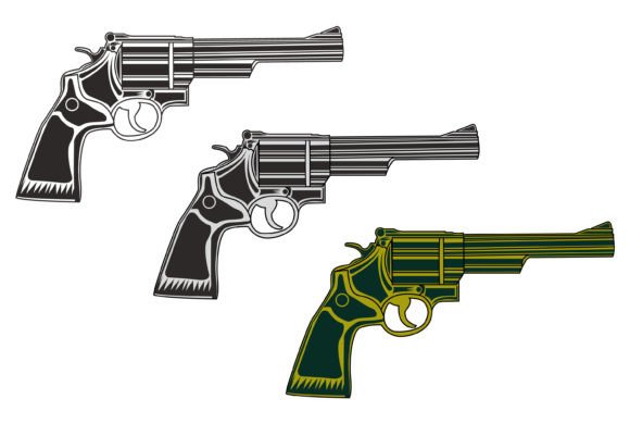 Pistol Illustration SVG for Graphics and Crafts