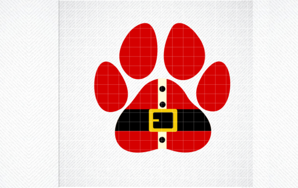 Santa Paw Print SVG, Christmas Dog SVG Graphics and Crafts