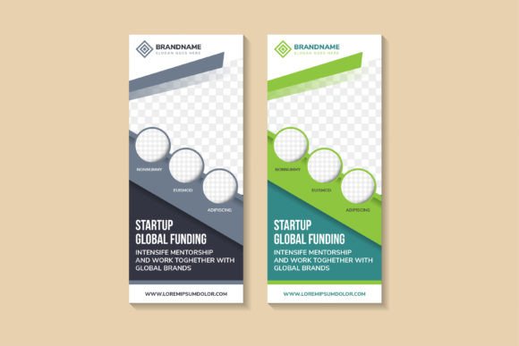 Startup Global Funding Vertical Banner Graphics and Print Templates