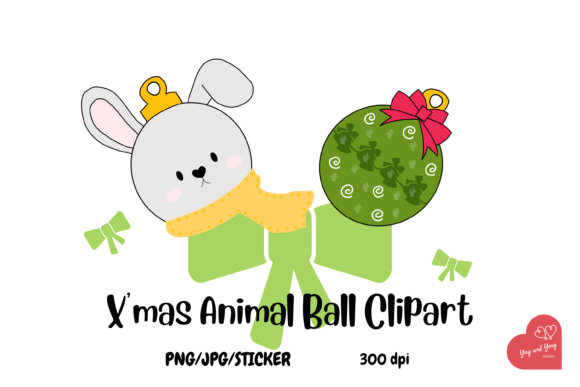 Xmas Animal Ball Clipart Graphics for Crafts